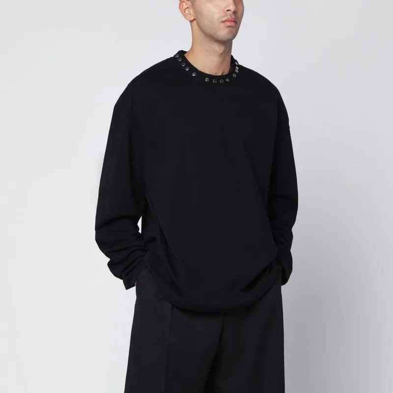 Black Long-Sleeve T-Shirt With Studs sold by Wanan Luxury