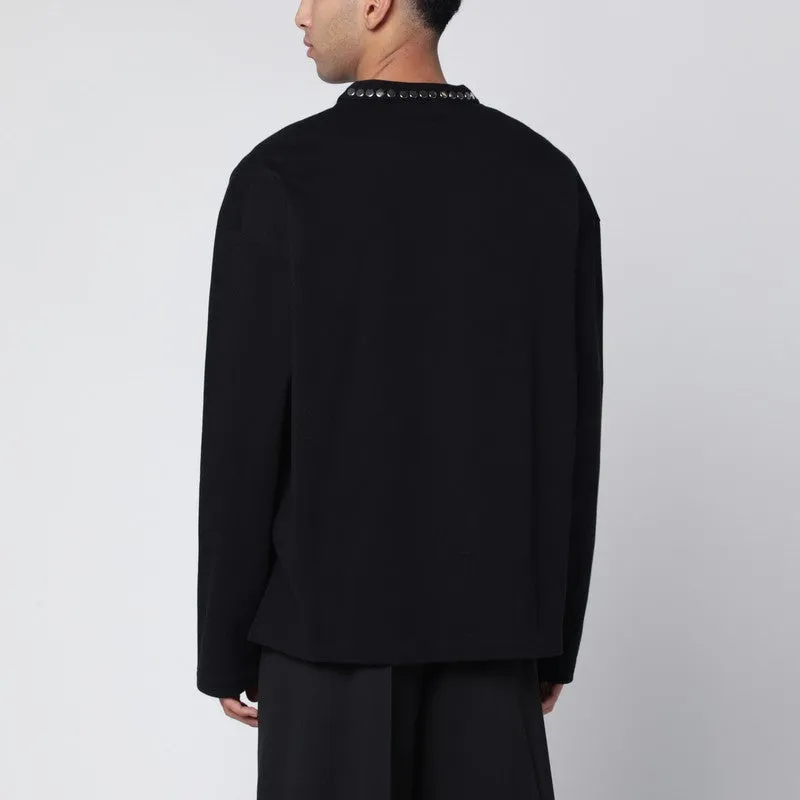 Black Long-Sleeve T-Shirt With Studs sold by Wanan Luxury product image thumbnail 2