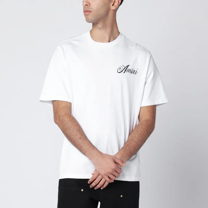 White Cotton T-Shirt With Logo Print sold by Wanan Luxury