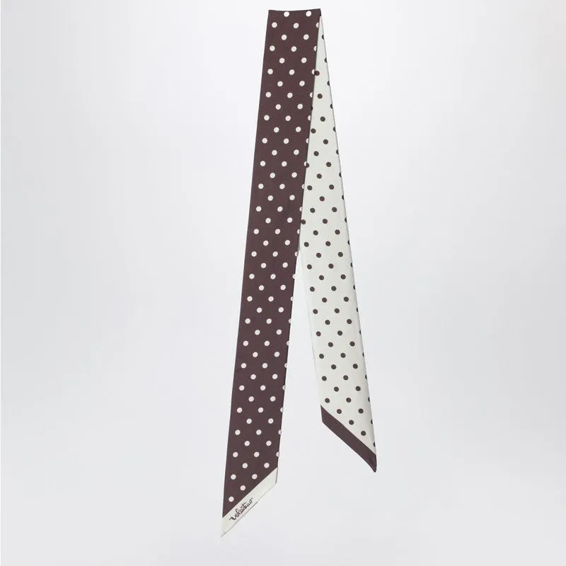 Brown Scarf With Butter-Colored Polka Dots sold by Wanan Luxury