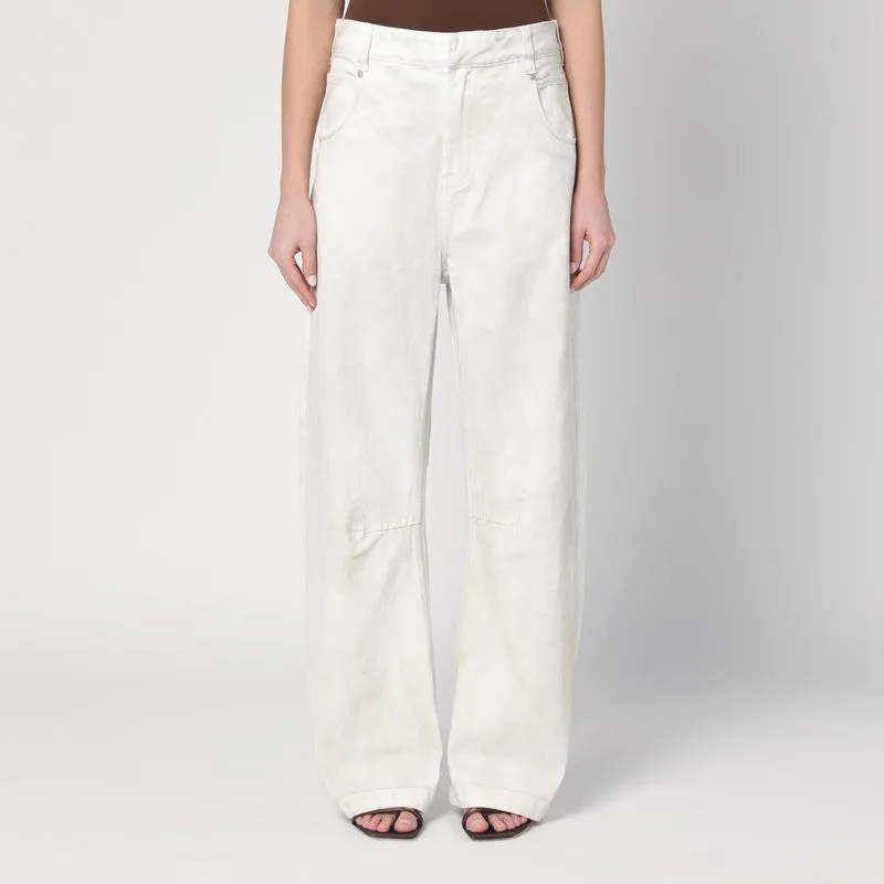 Ivory Denim Trousers made by Entire Studios