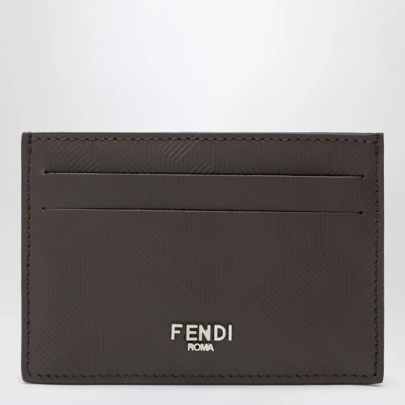 Brown Slim Leather Shadow Card Holder sold by Wanan Luxury