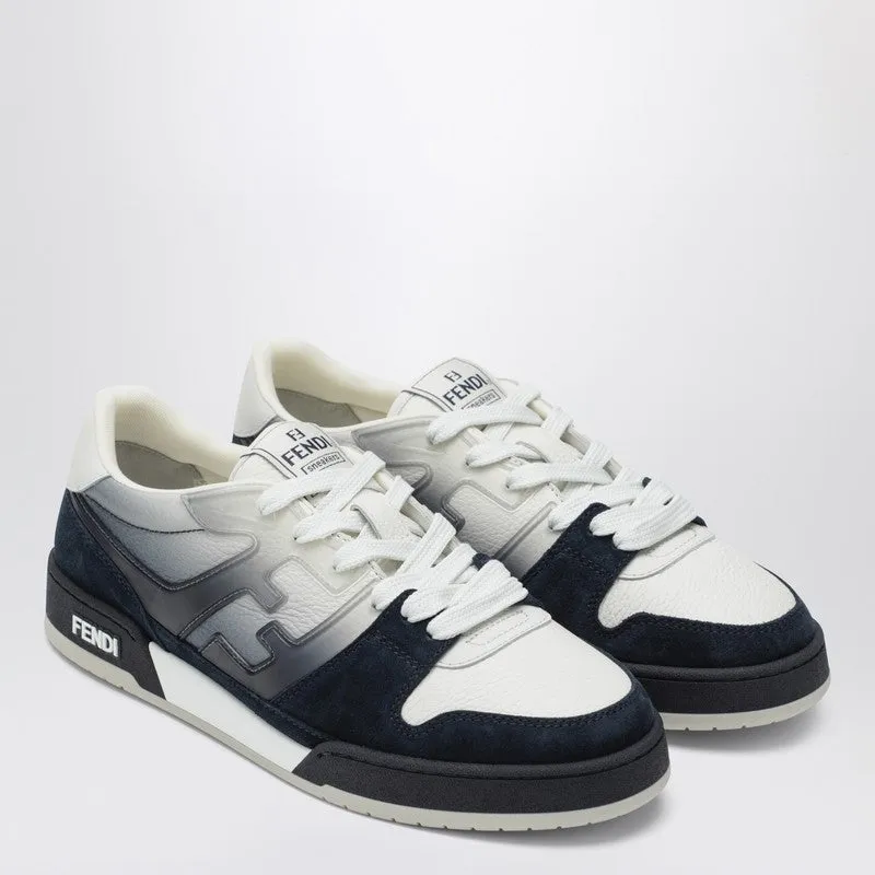 Fendi Match Sneaker In White Leather And Blue Suede made by Fendi