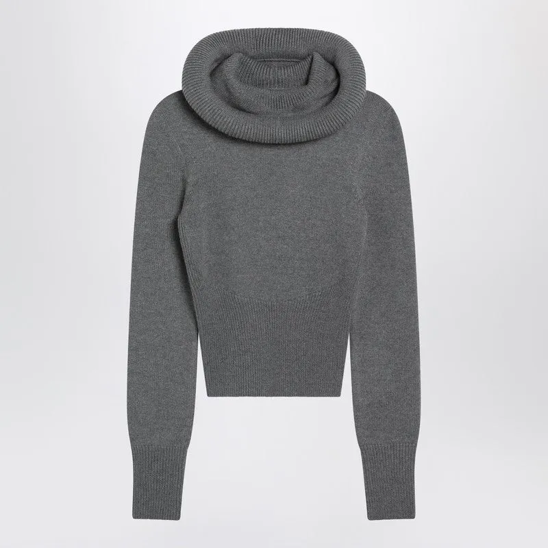Gray Wool Hoodie made by Alaia