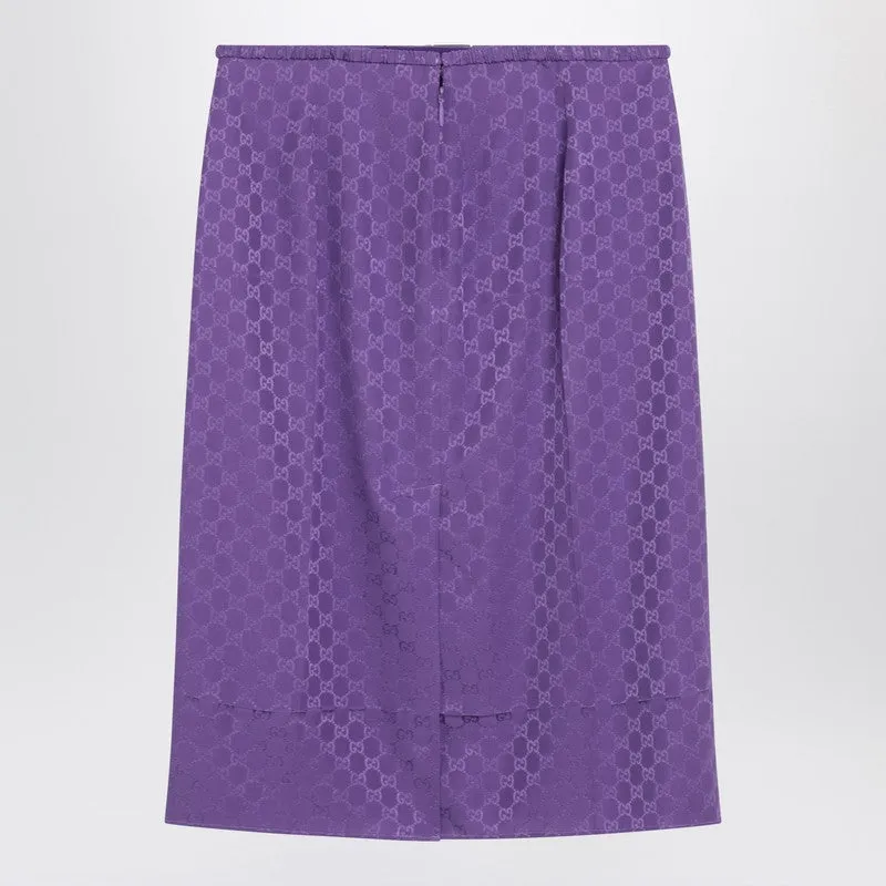 Purple Gg Jacquard Silk Skirt sold by Wanan Luxury product image thumbnail 2