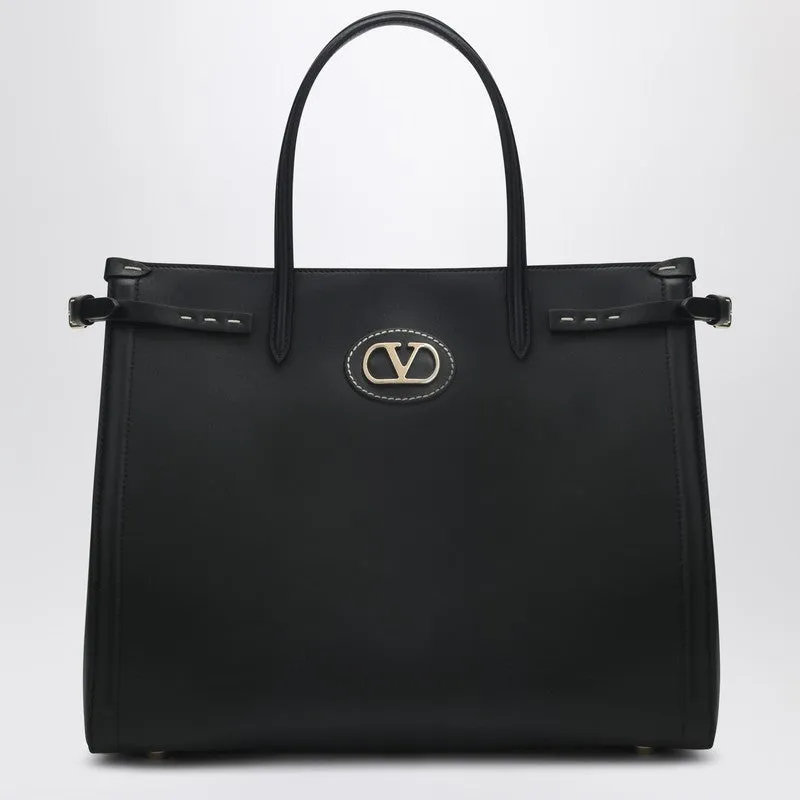 Black Leather Medium Antibes Tote Bag sold by Wanan Luxury
