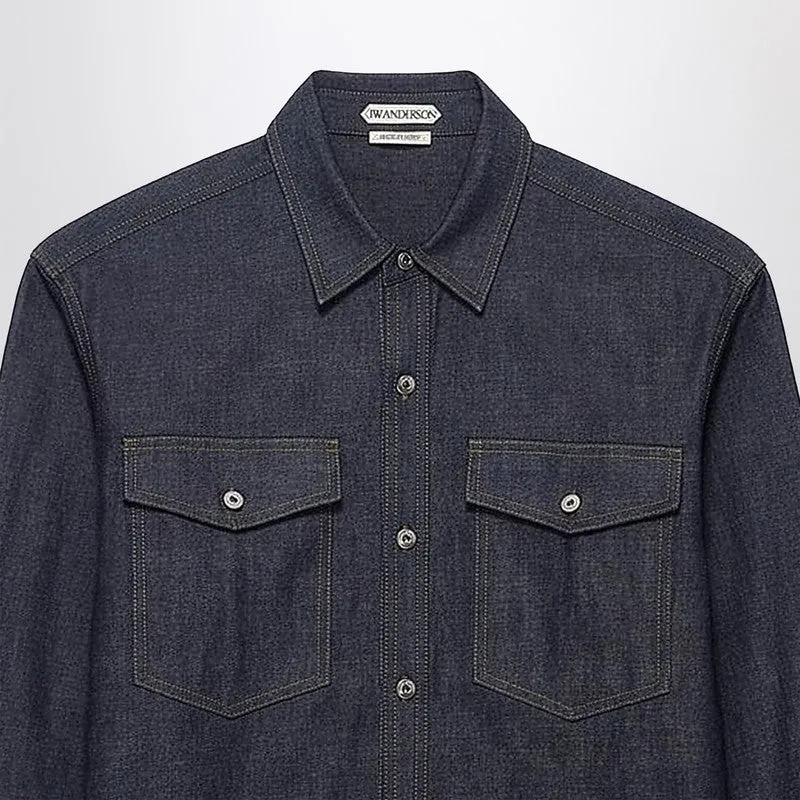 Indigo Oversized Denim Shirt sold by Wanan Luxury product image thumbnail 2