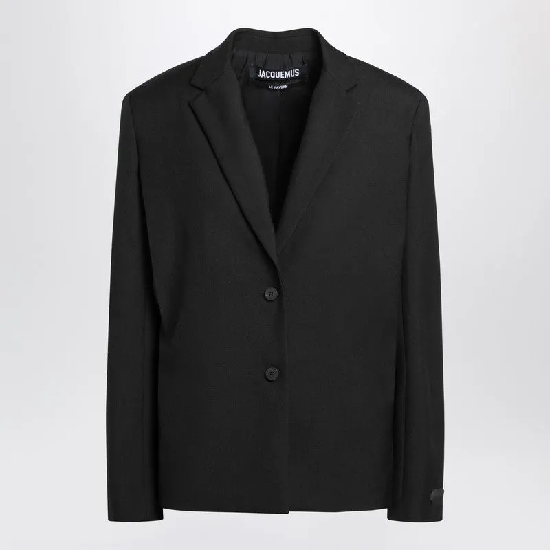 Black Single-Breasted Wool Jacket sold by Wanan Luxury