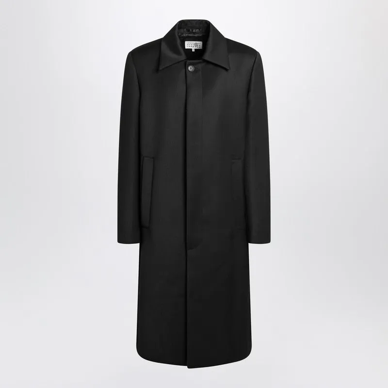 Black Wool-Blend Coat sold by Wanan Luxury
