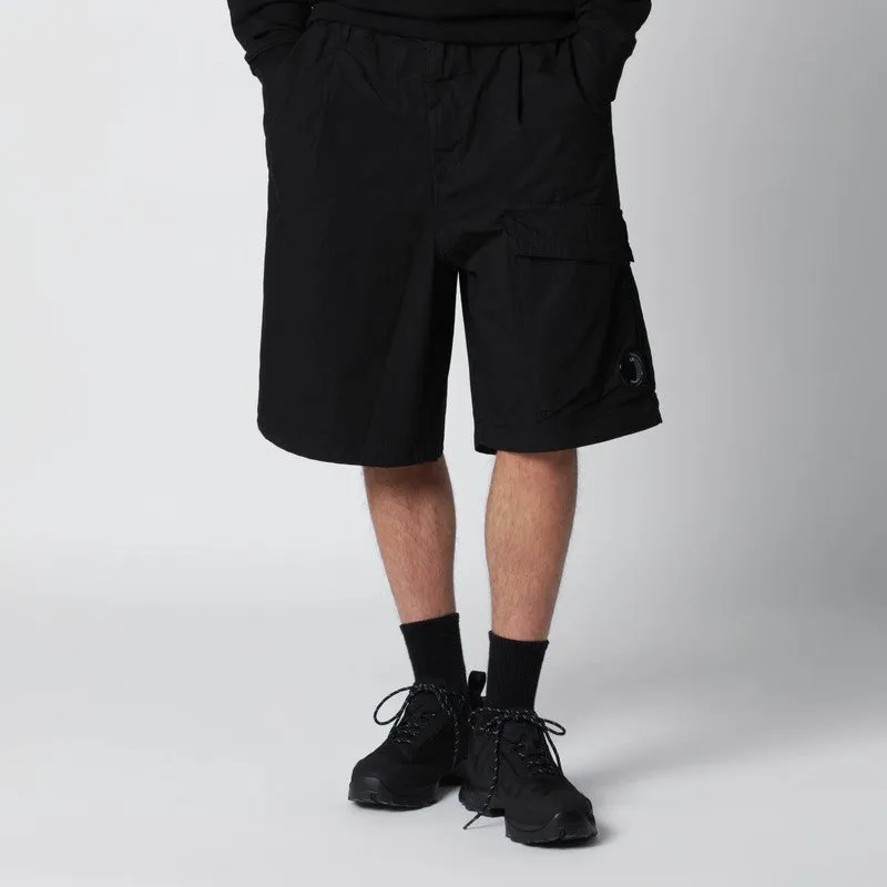 Black Cotton Bermuda Shorts sold by Wanan Luxury
