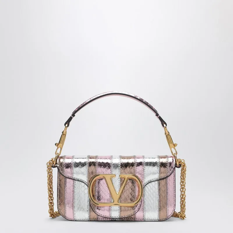 Small Locò Shoulder Bag In Multicolour Laminated Elaphe Leather made by Valentino Garavani