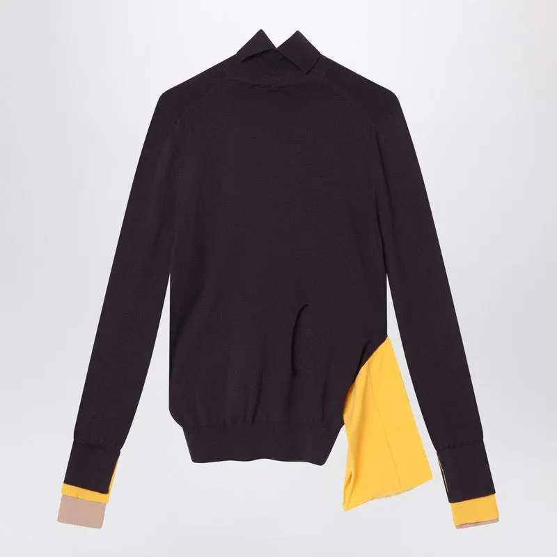 Dark Purple Wool Turtleneck sold by Wanan Luxury product image thumbnail 2