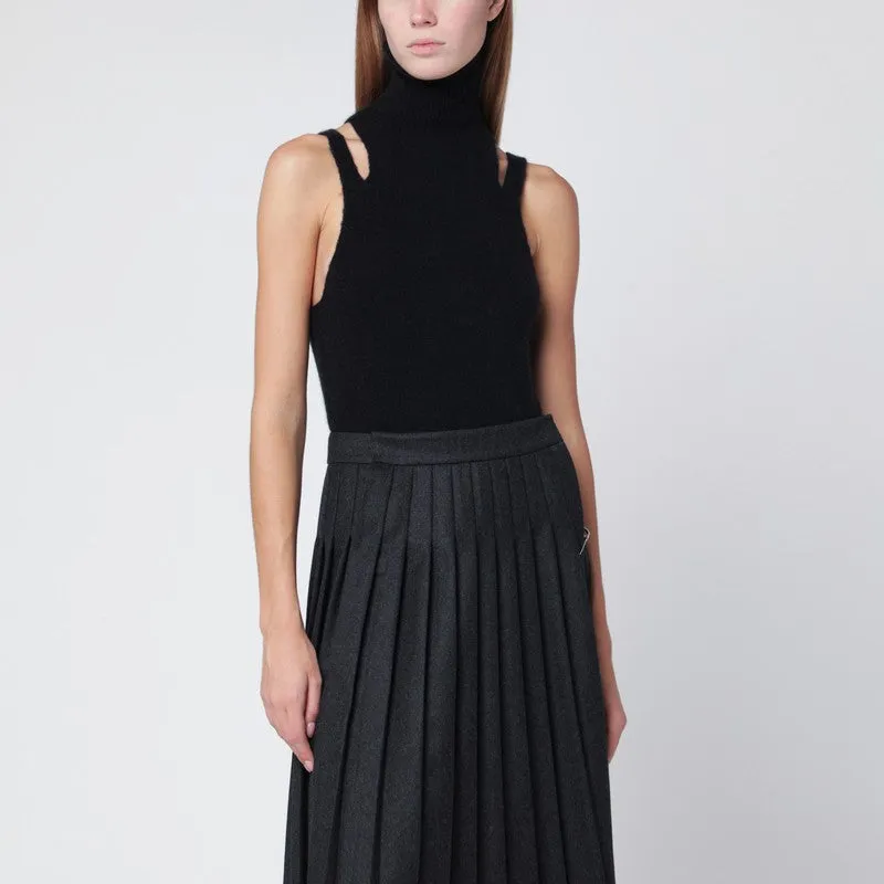 Black Cashmere Blend Turtleneck Top sold by Wanan Luxury