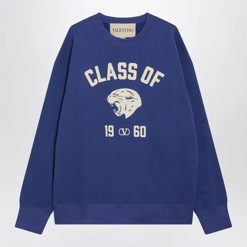 Blue Sweatshirt With Panther Print made by Valentino