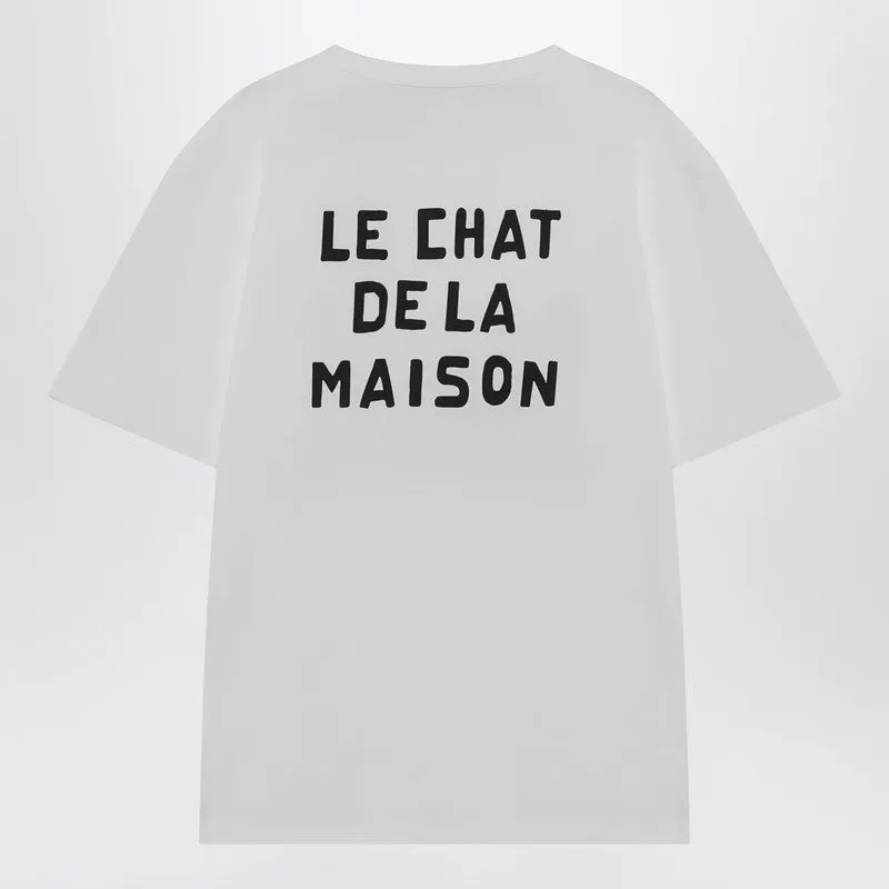 White T-Shirt With Le Chat De La Maison Print sold by Wanan Luxury product image thumbnail 2