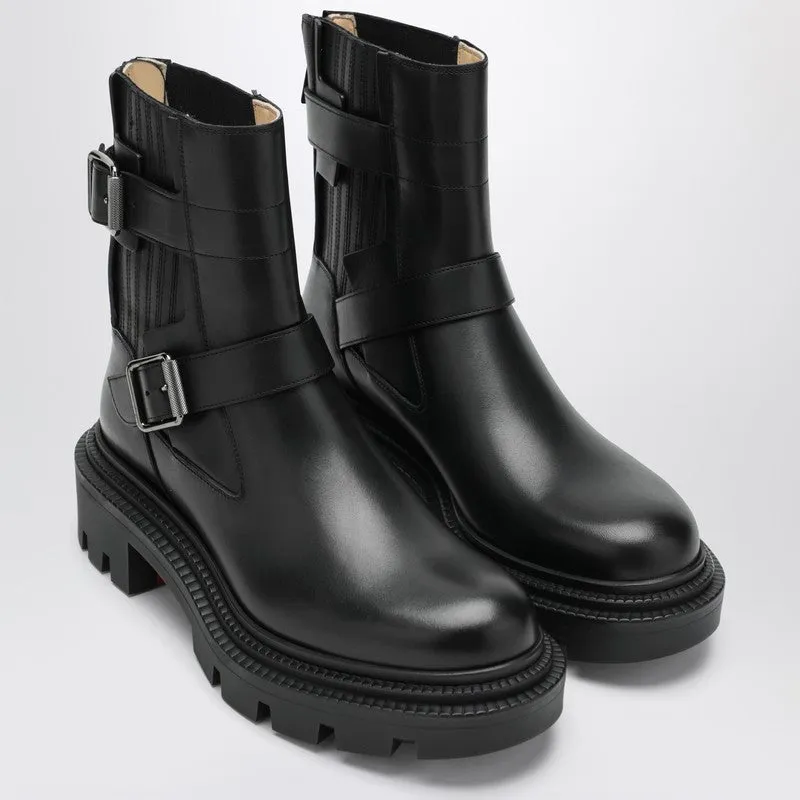 Black Leather Biker Boots sold by Wanan Luxury