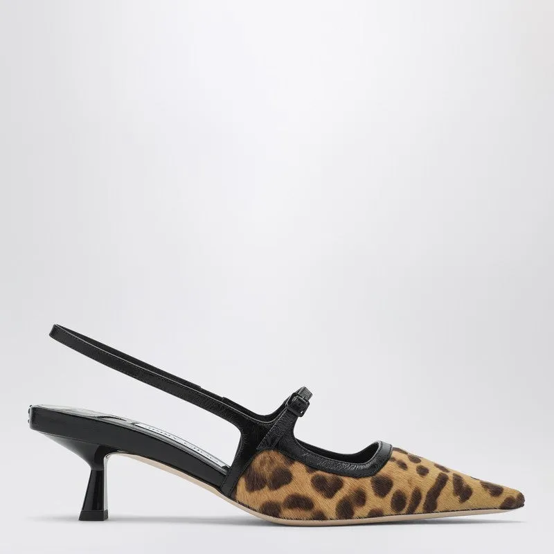 Didi 45 Slingback In Leopard Print Pony Skin made by Jimmy Choo