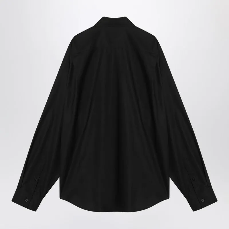 Black Cotton Shirt With Logo sold by Wanan Luxury product image thumbnail 2