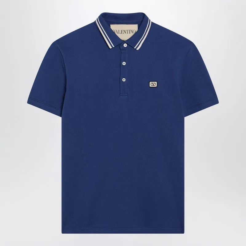 Blue Polo Shirt With Vlogo Patch sold by Wanan Luxury