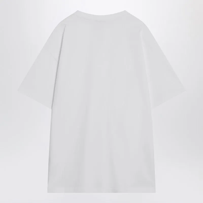 White Cotton T-Shirt With Logo Patch sold by Wanan Luxury product image thumbnail 2