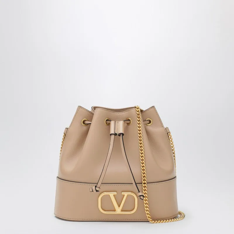 Pink Leather Vlogo Signature Mini Hobo Bag sold by Wanan Luxury