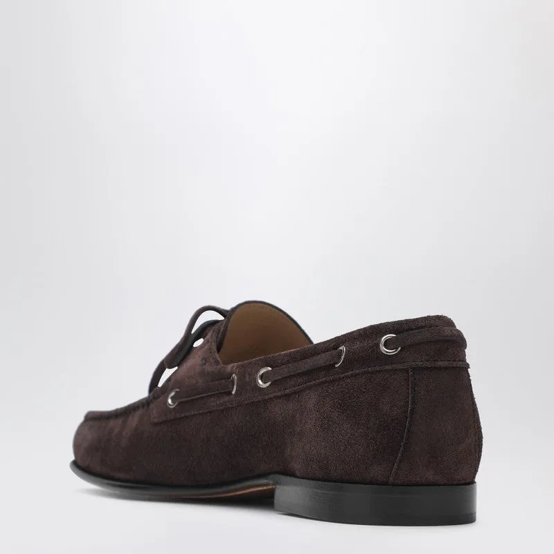 Brown Suede Lace-Up Loafers sold by Wanan Luxury product image thumbnail 2