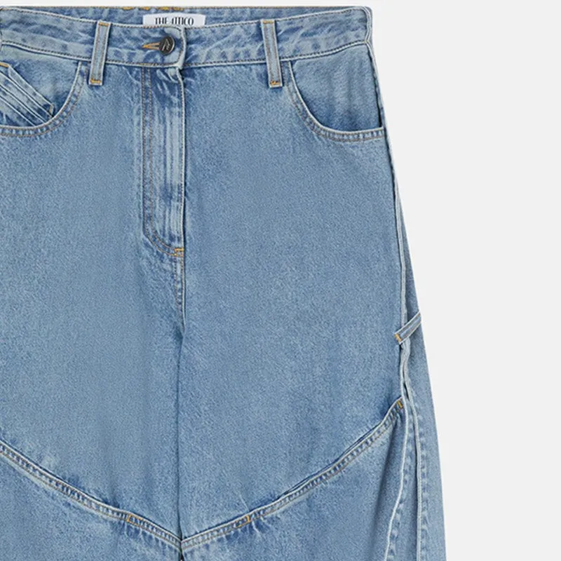 Wide Light Blue Jeans With Ribbons sold by Wanan Luxury product image thumbnail 2