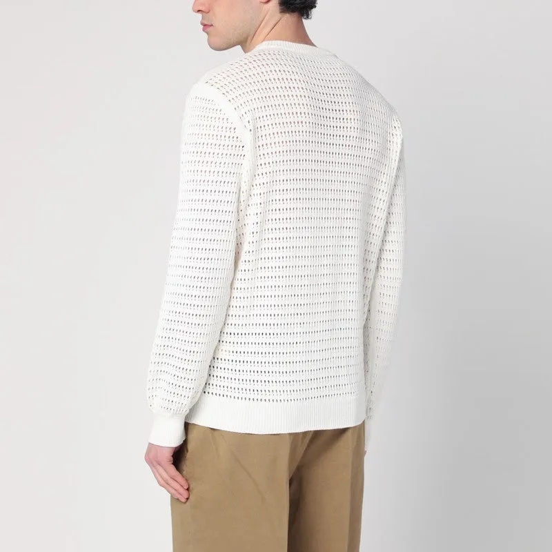 Perforated Milk-Coloured Sweater In Cotton sold by Wanan Luxury product image thumbnail 2