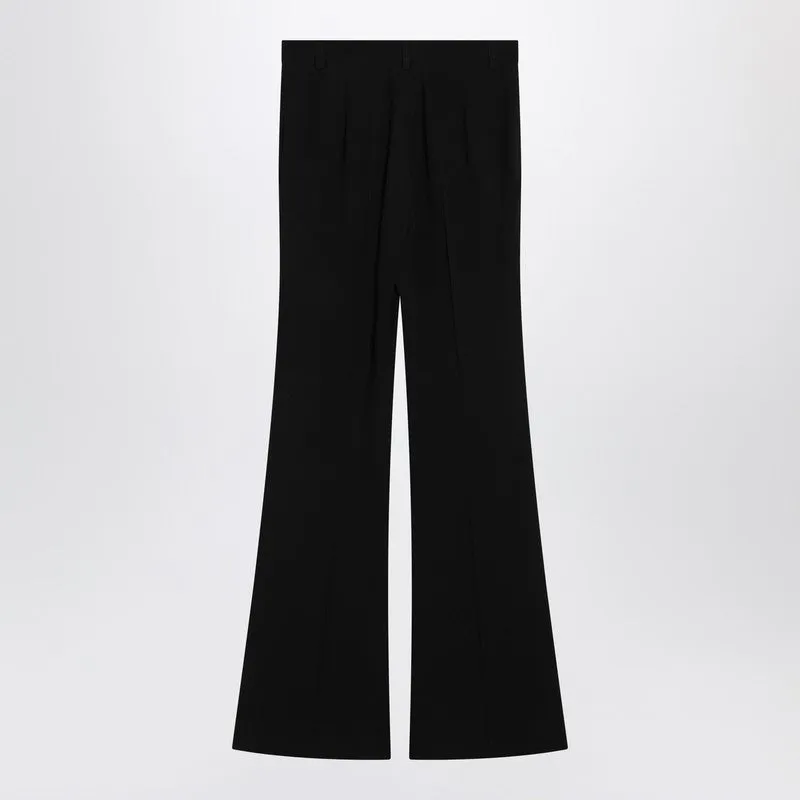 Black Flared Pants In Viscose sold by Wanan Luxury product image thumbnail 2
