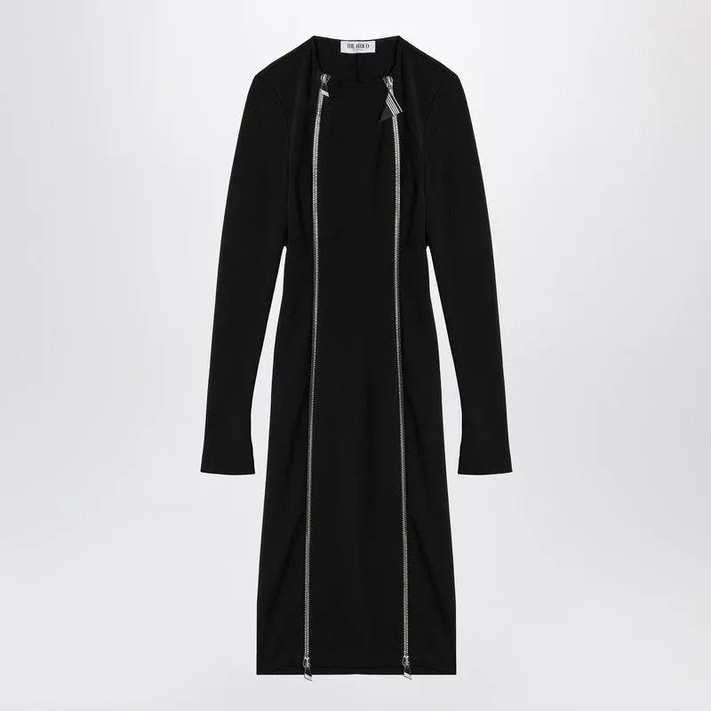 Black Midi Dress With Logoed Zip Puller sold by Wanan Luxury