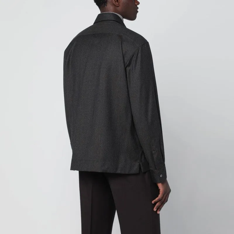 Grey Wool Shirt sold by Wanan Luxury product image thumbnail 2