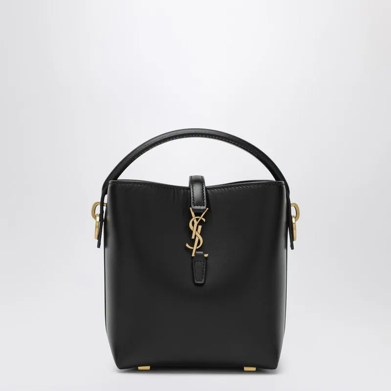 Le 37 Mini Black Leather Bucket Bag sold by Wanan Luxury