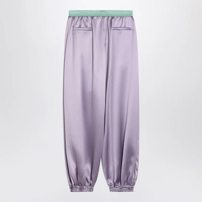 Wide Lilac Silk Pants sold by Wanan Luxury product image thumbnail 2