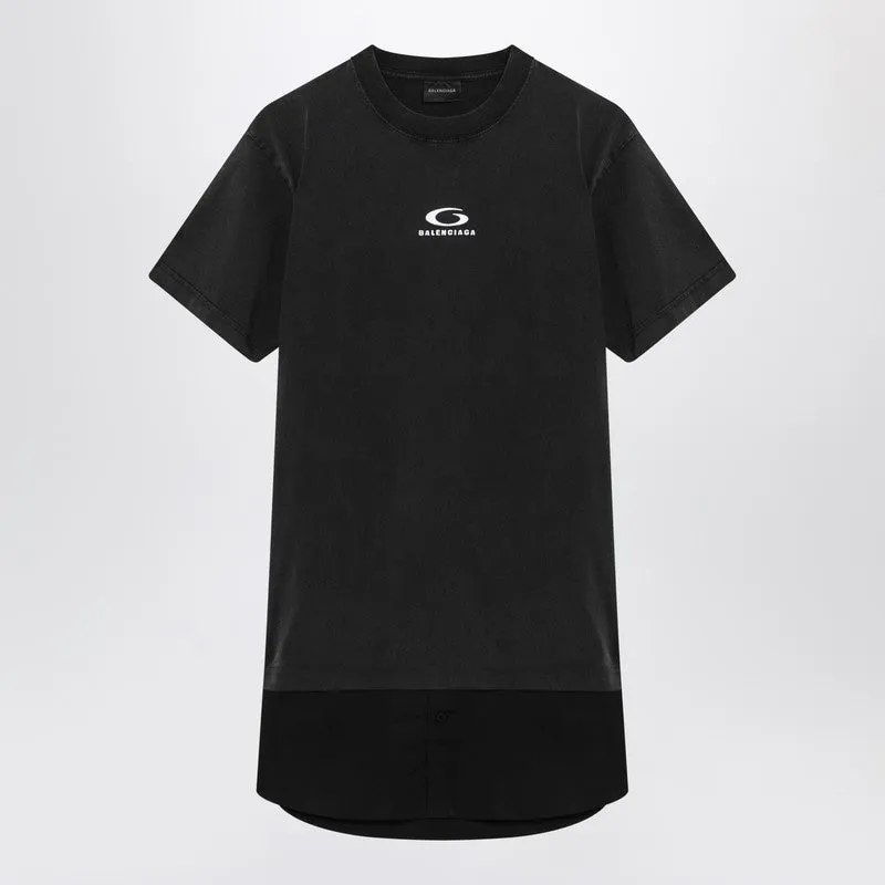 Black Washed Loop Sports Icon Mini Dress made by Balenciaga
