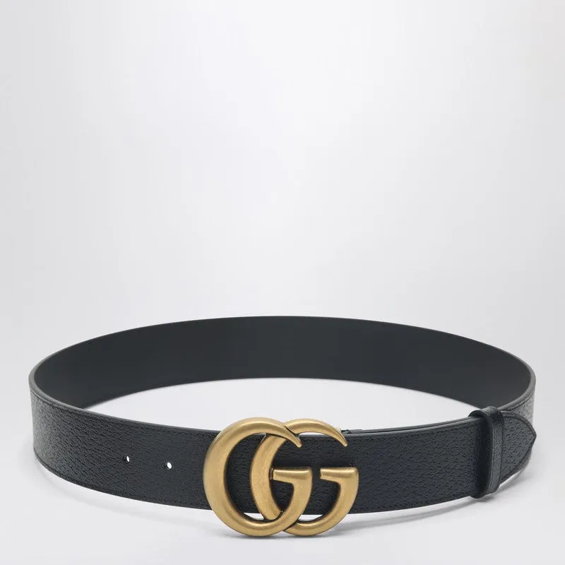Black Belt With Double G Buckle made by Gucci