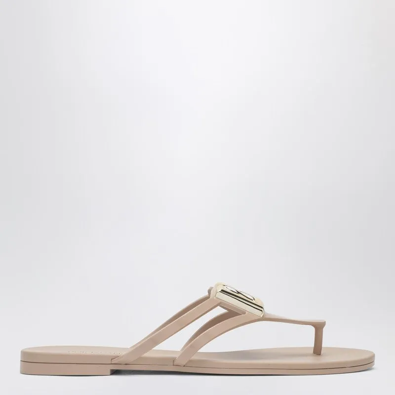Dg Thong Sandals In Powder Pink And Gold sold by Wanan Luxury