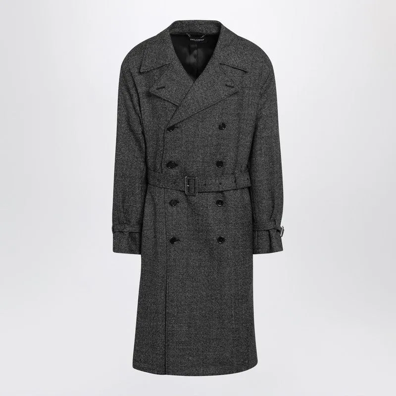 Grey Wool Double-Breasted Coat sold by Wanan Luxury