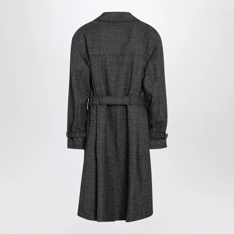 Grey Wool Double-Breasted Coat sold by Wanan Luxury product image thumbnail 2