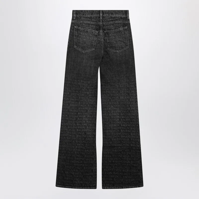 Black Washed Jeans With Jacquard Logos sold by Wanan Luxury product image thumbnail 2