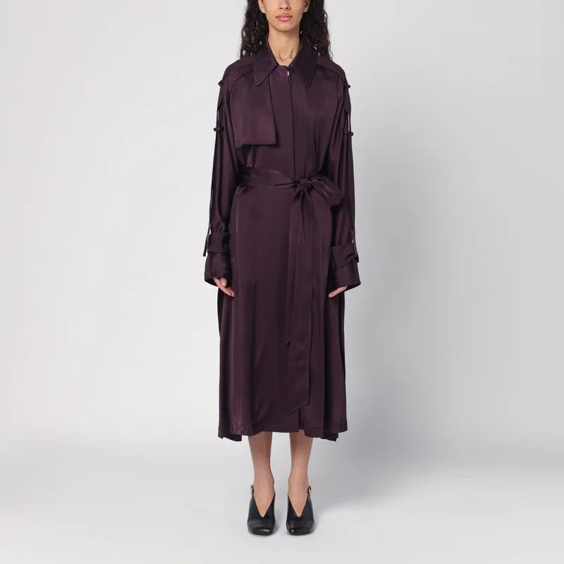 Eggplant Colour Single-Breasted Trench Coat made by Victoria Beckham