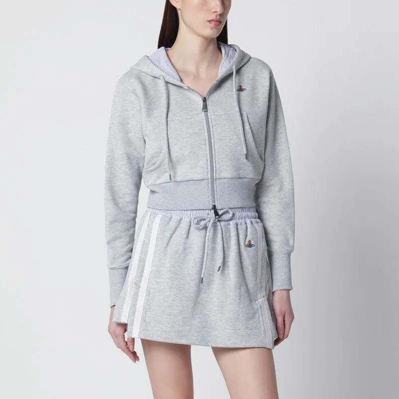 Grey Cropped Sweatshirt With Orb Logo made by Vivienne Westwood