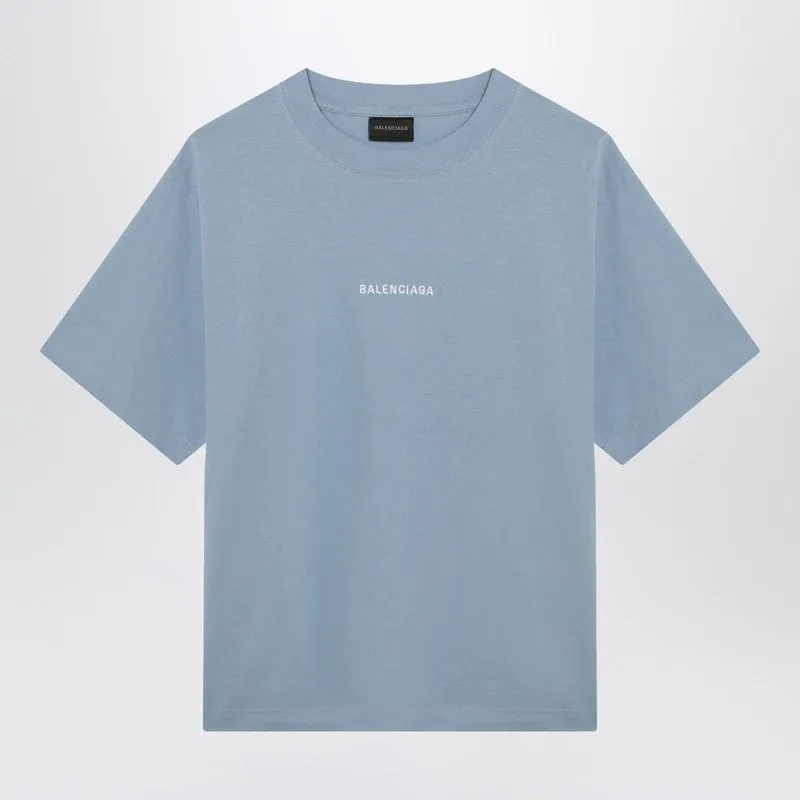 Light Blue Balenciaga Back Medium Fit T-Shirt made by Balenciaga