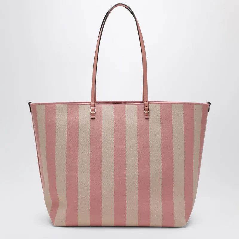 Pink Striped Roll Large Shopper Bag sold by Wanan Luxury product image thumbnail 2