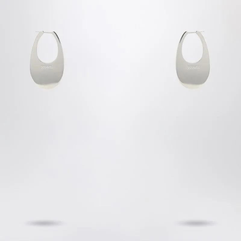 Large Silver Swipe Earrings sold by Wanan Luxury