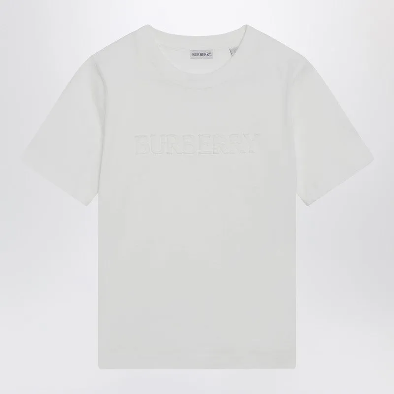 White T-Shirt With Embroidered Logo sold by Wanan Luxury