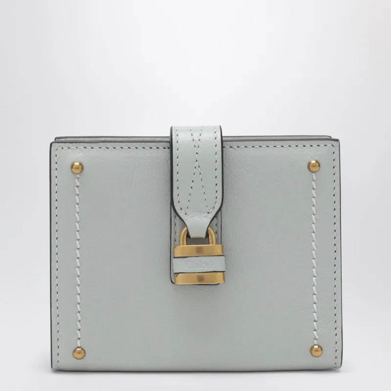 Paddington Square Wallet In Aqua Blue Leather sold by Wanan Luxury