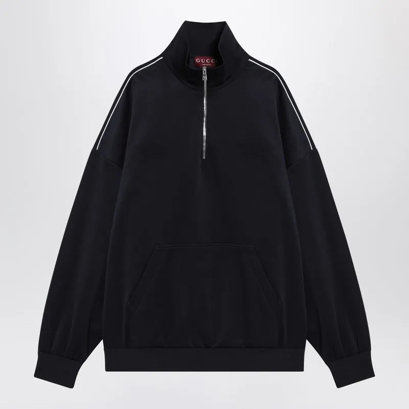 Navy Blue Sweatshirt In Technical Jersey made by Gucci
