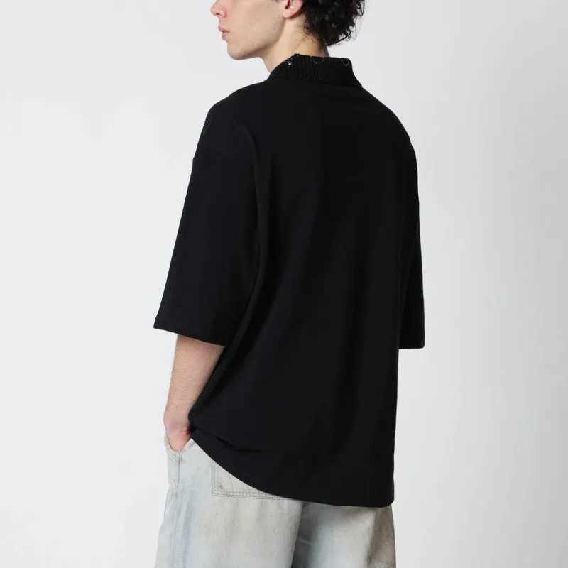 Black Oversize Cotton Polo Shirt sold by Wanan Luxury product image thumbnail 2