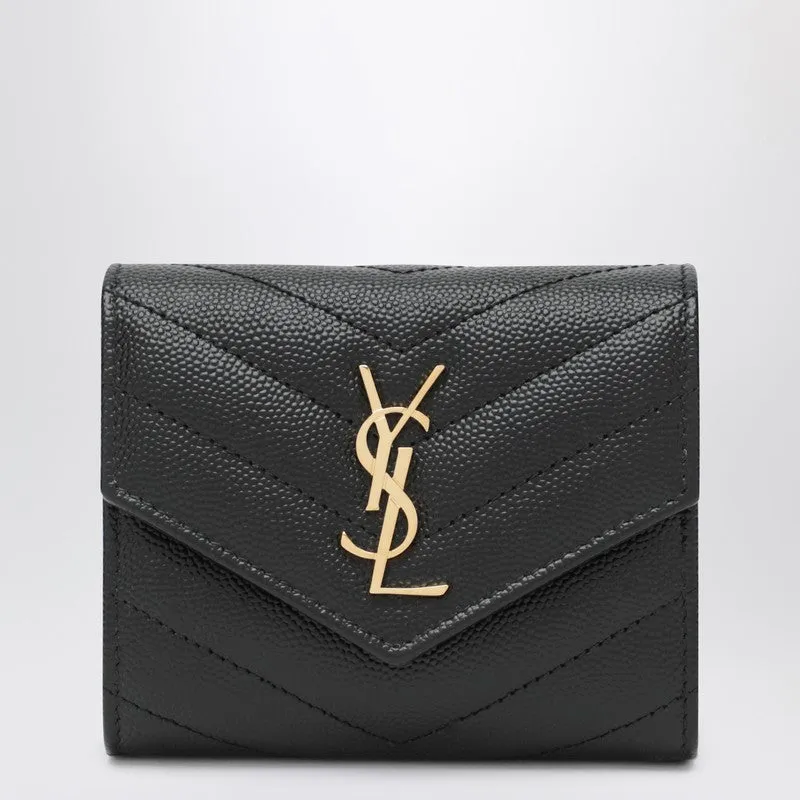 Cassandre Matelassé Black Tri-Fold Wallet sold by Wanan Luxury