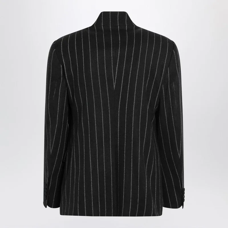 Striped Wool-Blend Single-Breasted Jacket sold by Wanan Luxury product image thumbnail 2